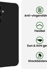 BASEY. BASEY. Samsung Galaxy A18 Hoesje Siliconen Met 2x Screenprotector - Zwart