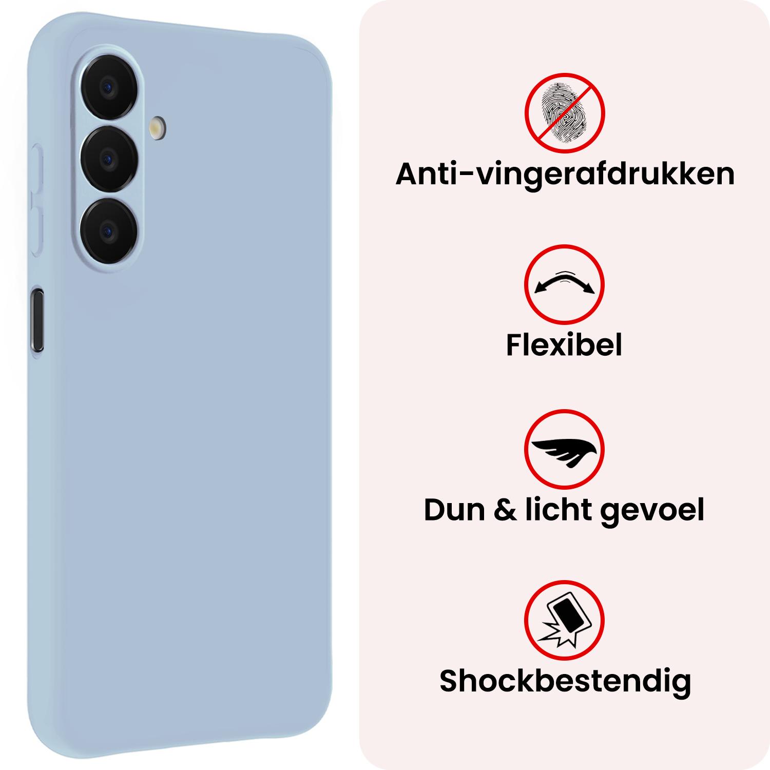 NoXx NoXx Samsung Galaxy A18 Hoesje Siliconen - Lichtblauw