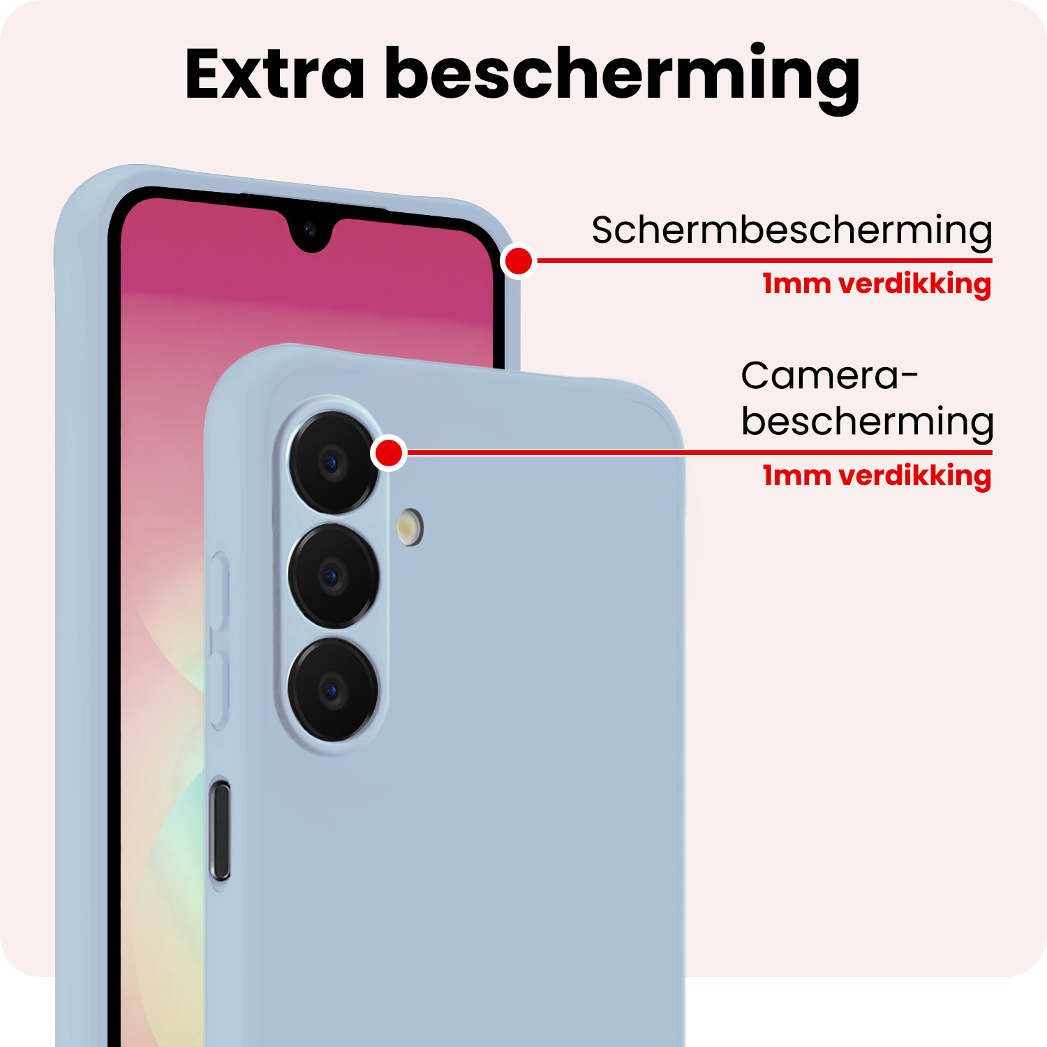 NoXx NoXx Samsung Galaxy A18 Hoesje Siliconen - Lichtblauw