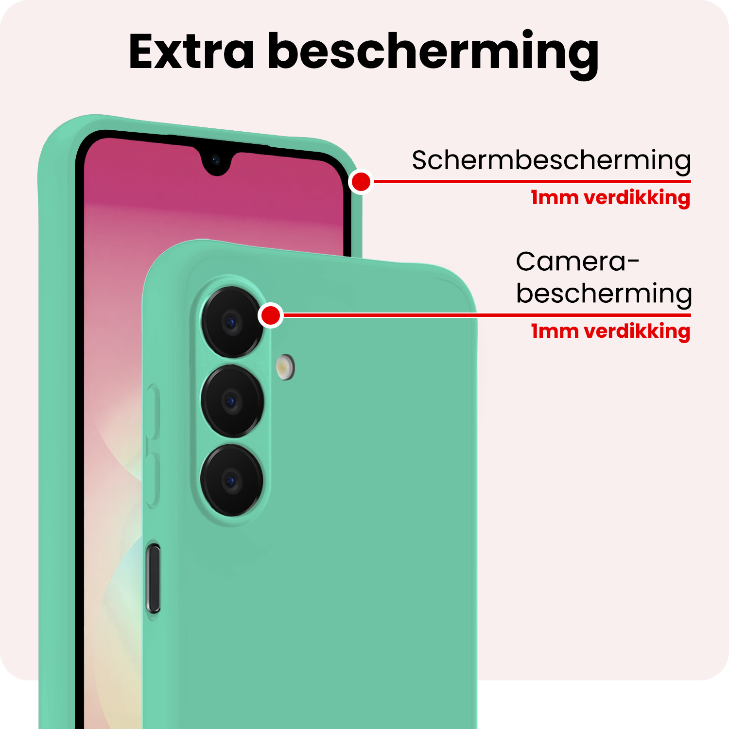 NoXx NoXx Samsung Galaxy A18 Hoesje Siliconen - Mintgroen