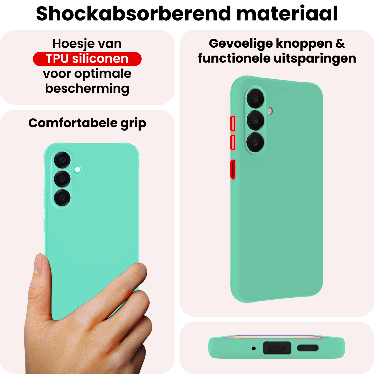 NoXx NoXx Samsung Galaxy A18 Hoesje Siliconen - Mintgroen