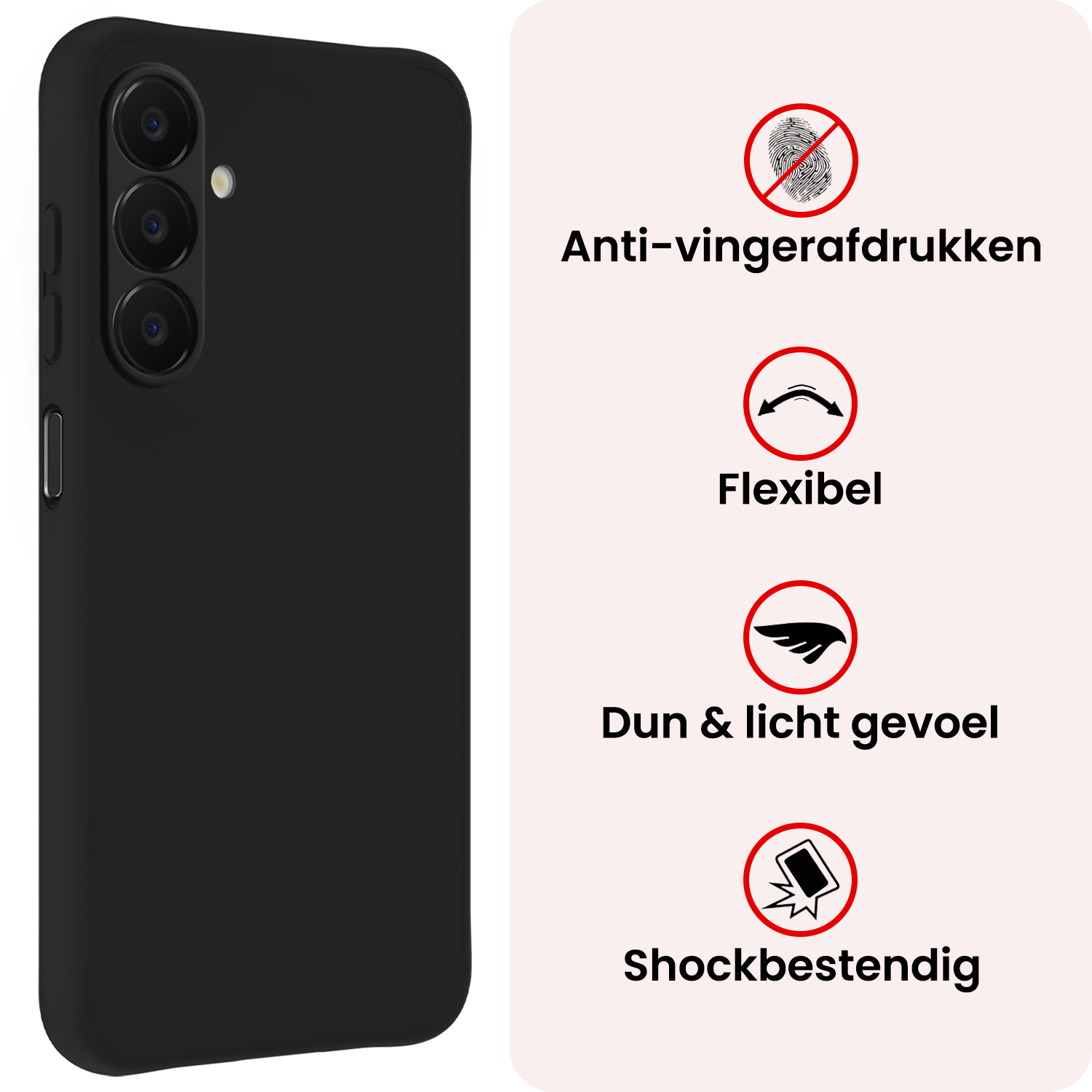 NoXx NoXx Samsung Galaxy A18 Hoesje Siliconen - Zwart