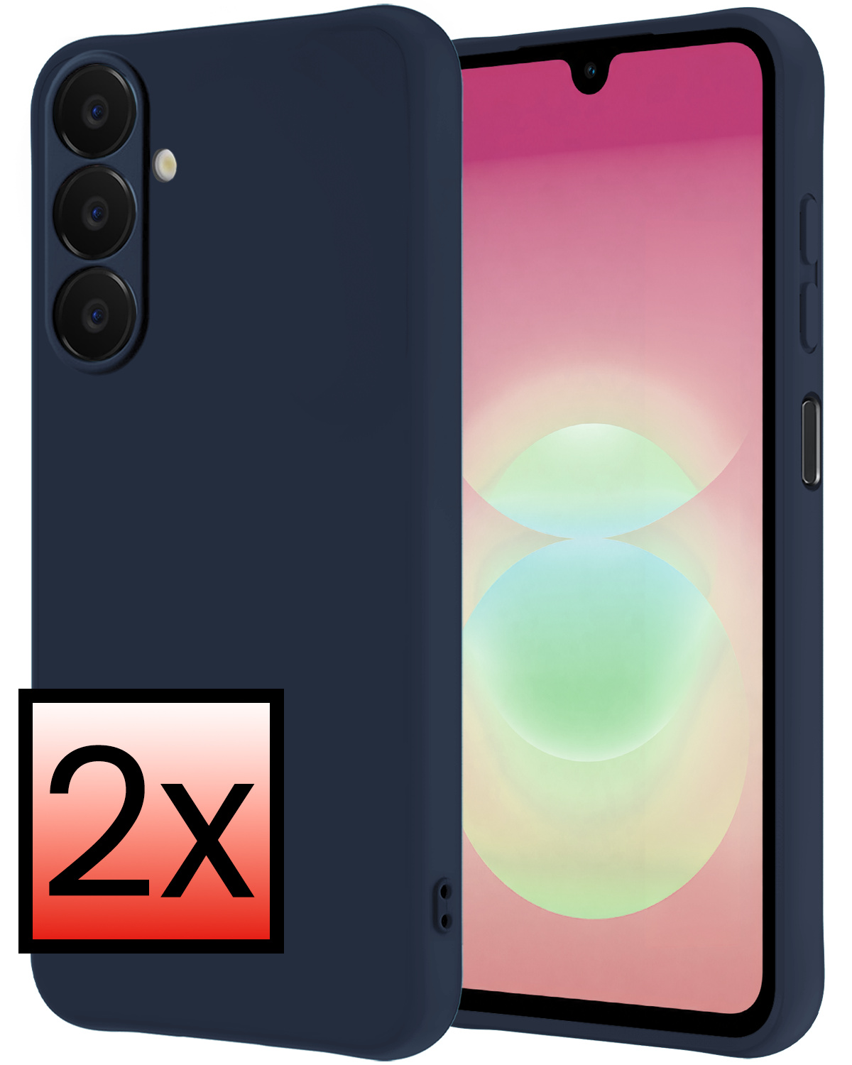 NoXx NoXx Samsung Galaxy A18 Hoesje Siliconen - Donkerblauw - 2 PACK