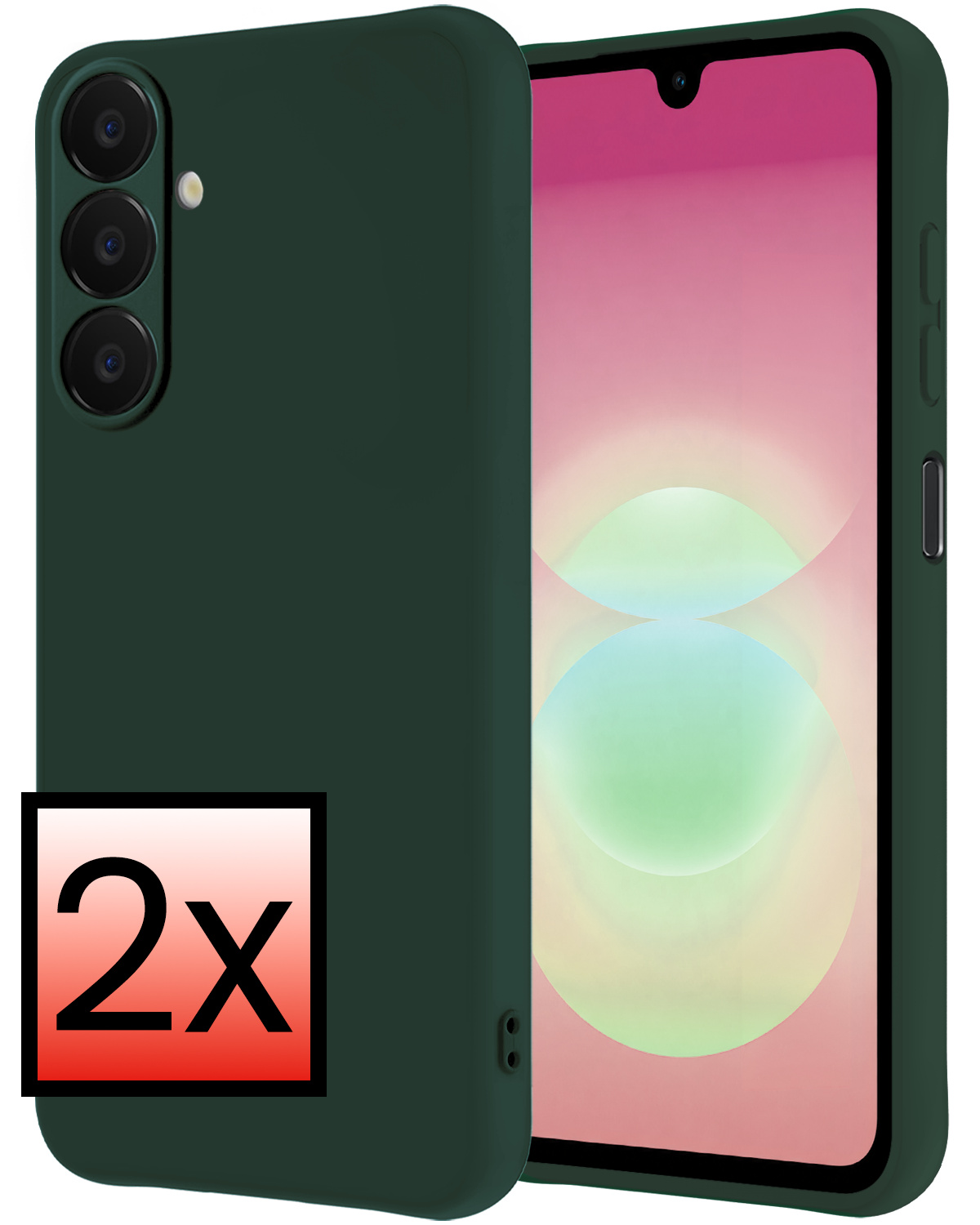 NoXx NoXx Samsung Galaxy A18 Hoesje Siliconen - Donkergroen - 2 PACK