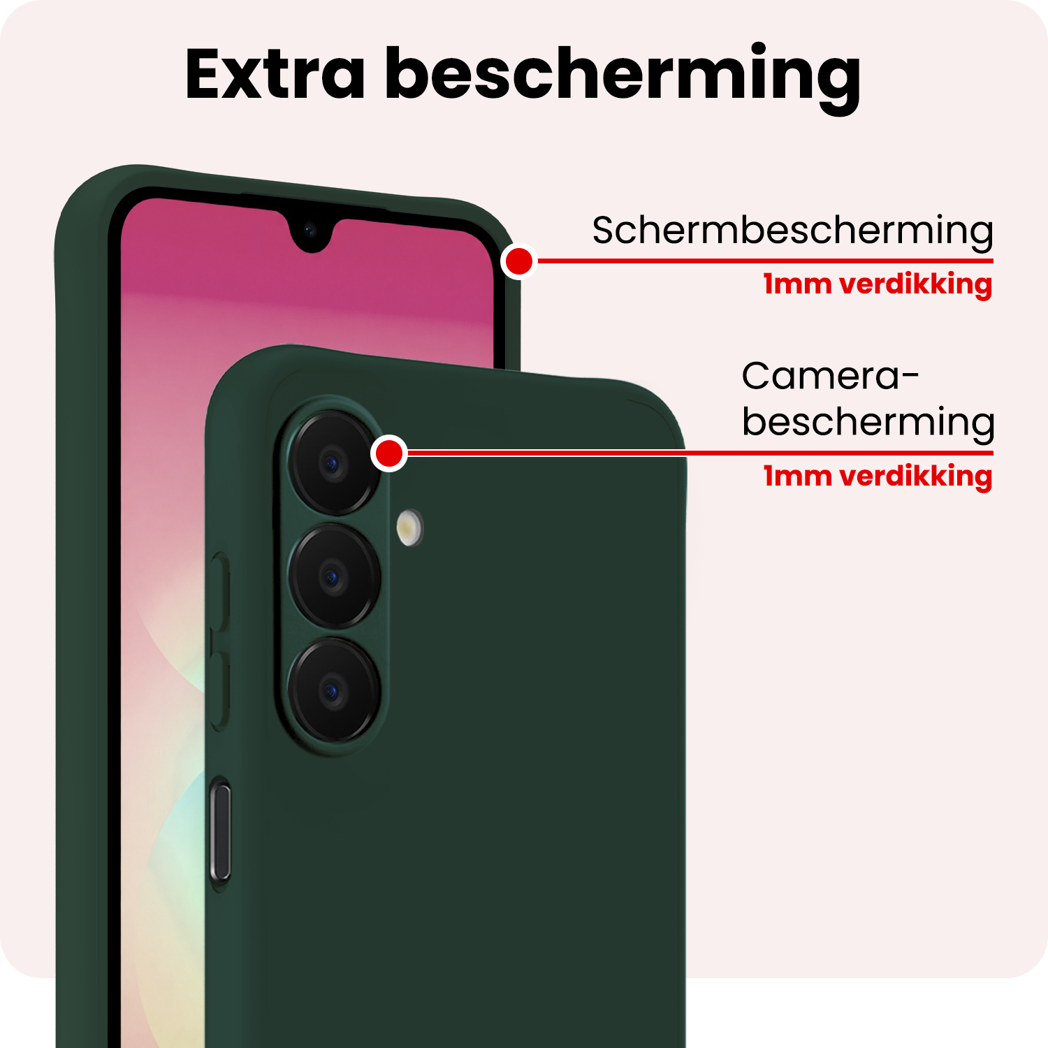 NoXx NoXx Samsung Galaxy A18 Hoesje Siliconen - Donkergroen - 2 PACK