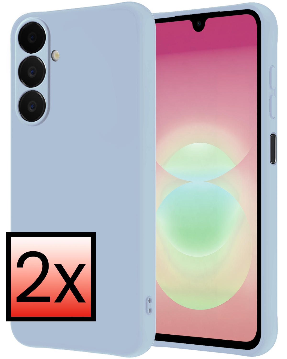 NoXx NoXx Samsung Galaxy A18 Hoesje Siliconen - Lichtblauw - 2 PACK