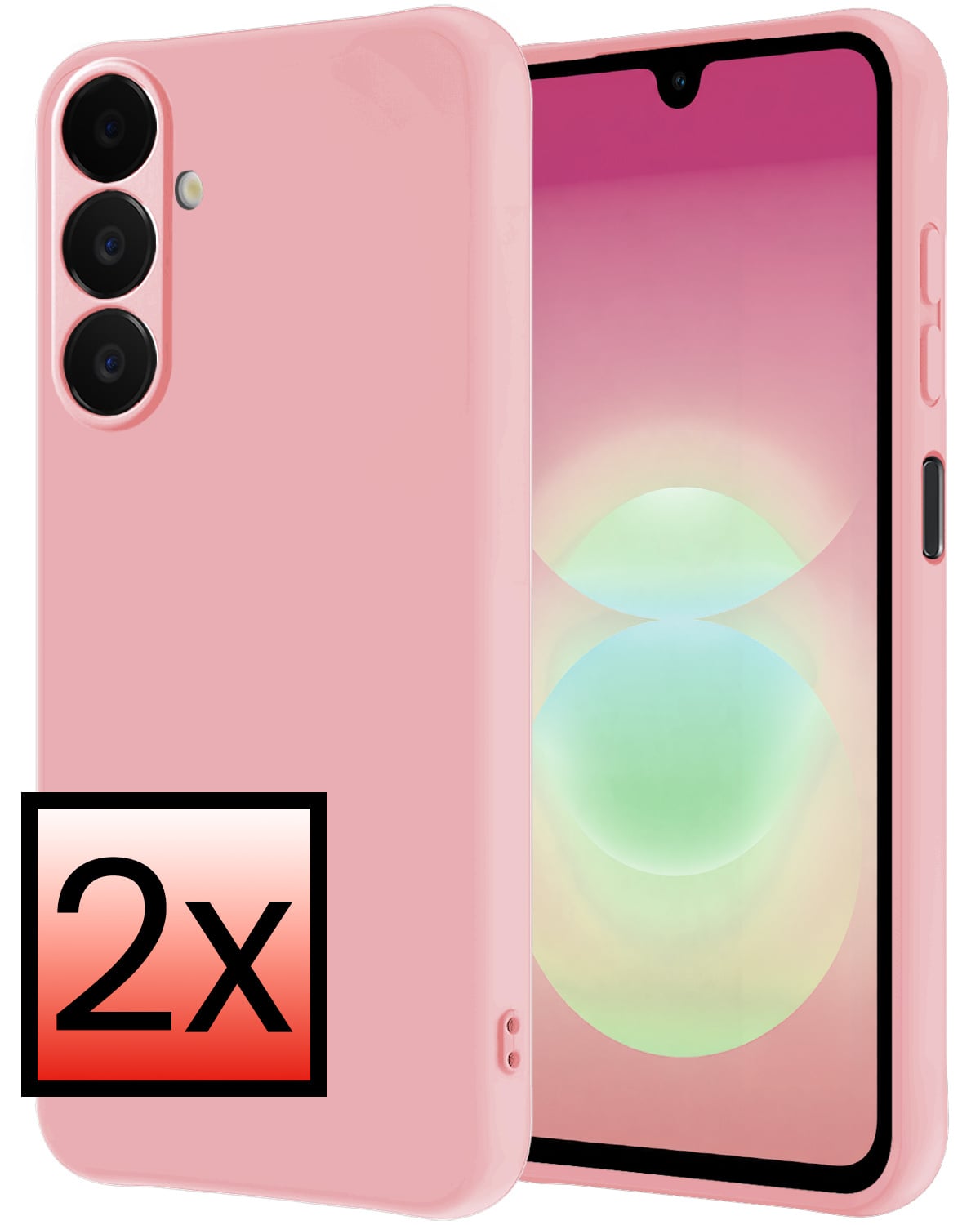 NoXx NoXx Samsung Galaxy A18 Hoesje Siliconen - Lichtroze - 2 PACK