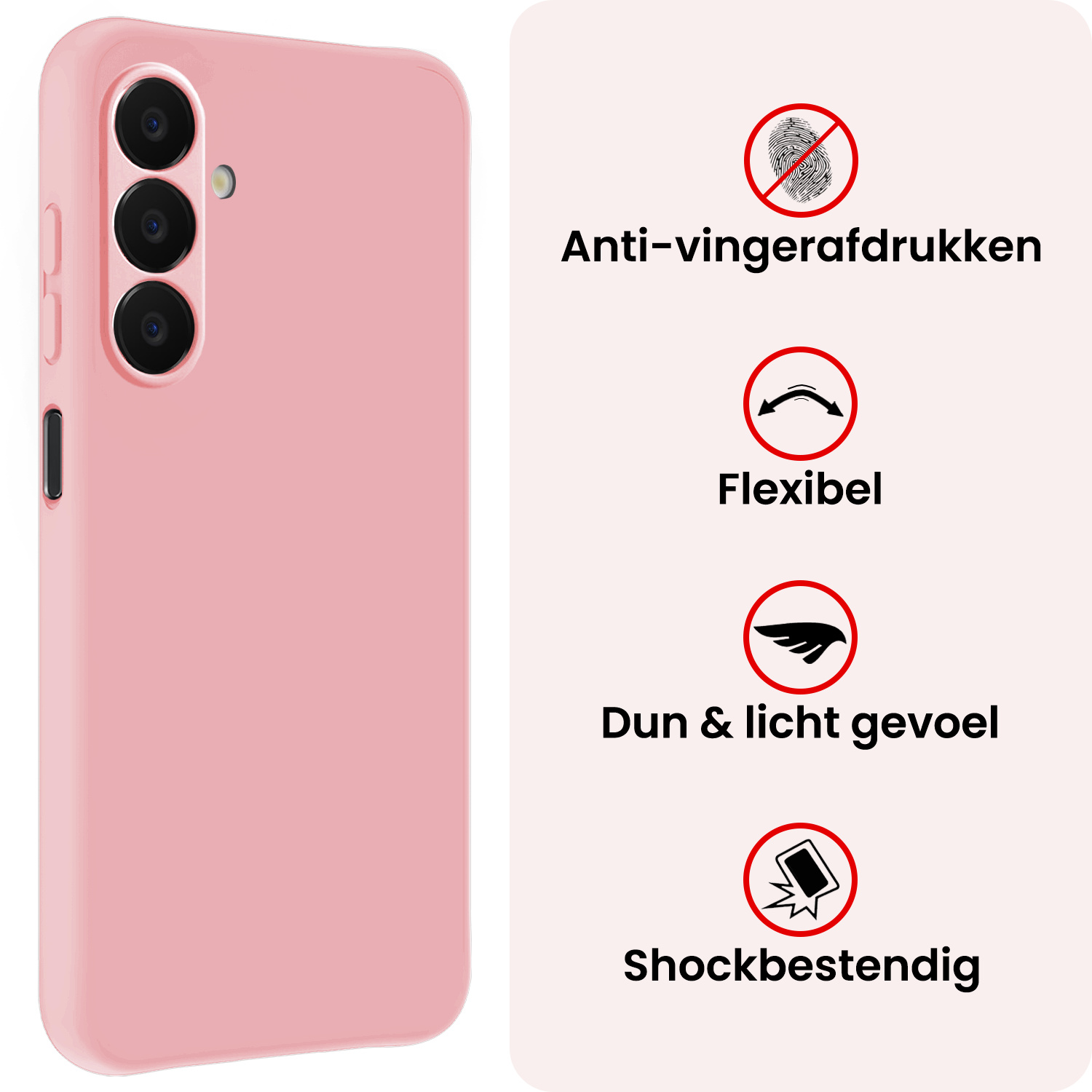 NoXx NoXx Samsung Galaxy A18 Hoesje Siliconen - Lichtroze - 2 PACK