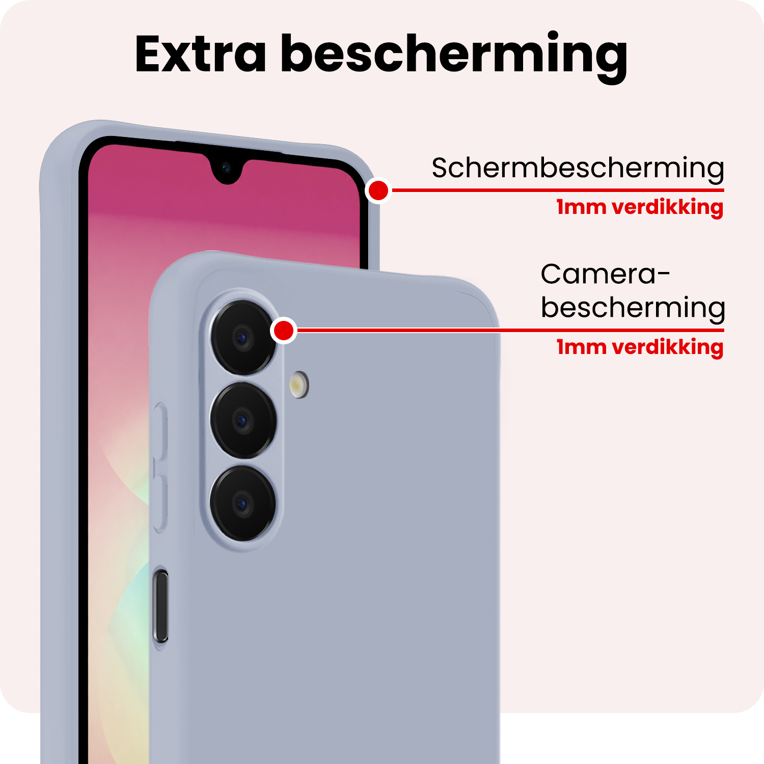 NoXx NoXx Samsung Galaxy A18 Hoesje Siliconen - Lila - 2 PACK