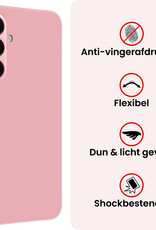 NoXx NoXx Samsung Galaxy A18 Hoesje Siliconen Met Screenprotector - Lichtroze