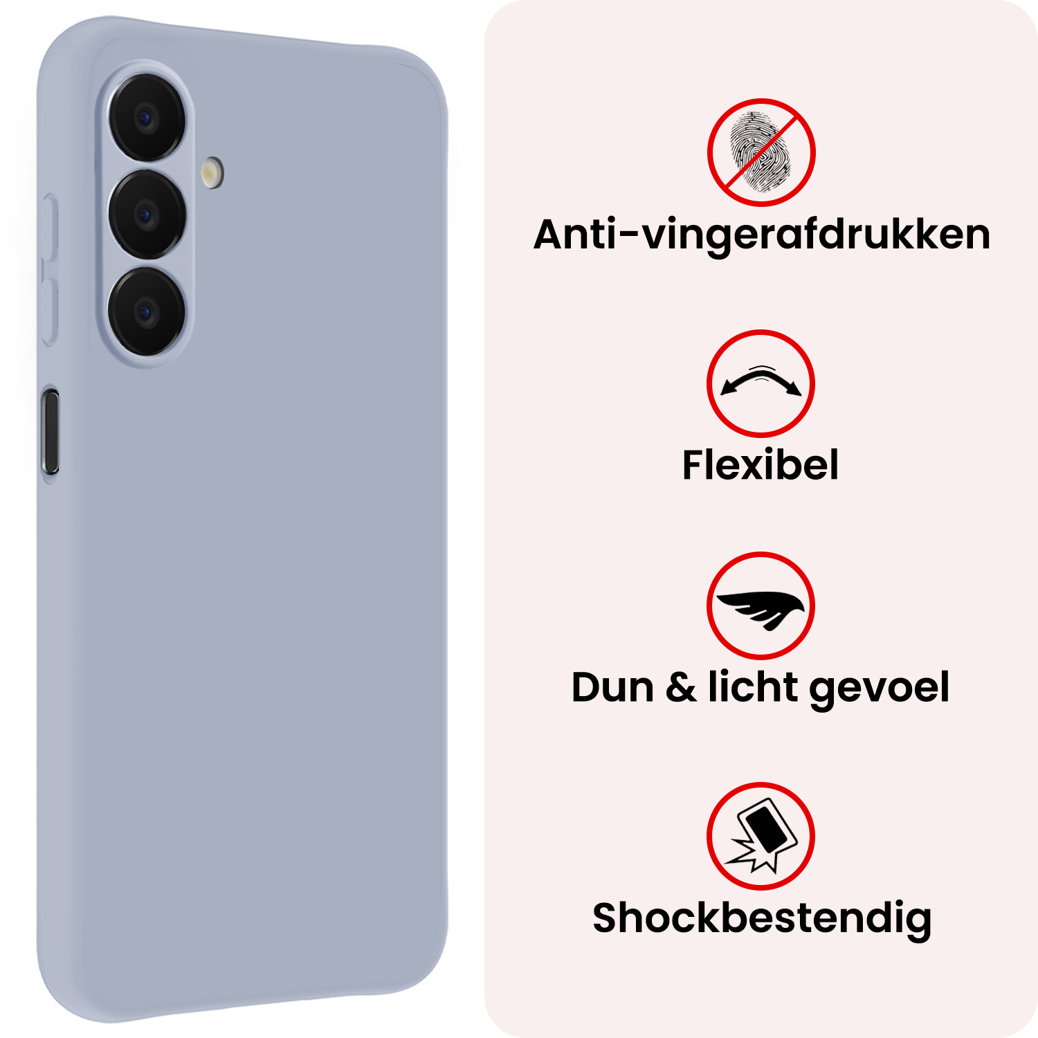 NoXx NoXx Samsung Galaxy A18 Hoesje Siliconen Met Screenprotector - Lila