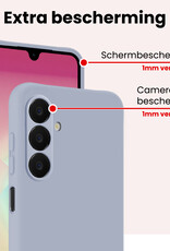 NoXx NoXx Samsung Galaxy A18 Hoesje Siliconen Met Screenprotector - Lila