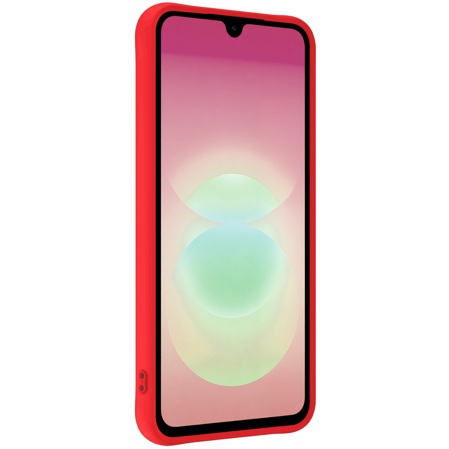 NoXx NoXx Samsung Galaxy A18 Hoesje Siliconen Met Screenprotector - Rood