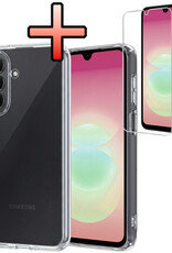 NoXx NoXx Samsung Galaxy A18 Hoesje Siliconen Met Screenprotector - Transparant