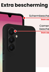 NoXx NoXx Samsung Galaxy A18 Hoesje Siliconen Met Screenprotector - Zwart