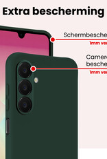NoXx NoXx Samsung Galaxy A18 Hoesje Siliconen Met 2x Screenprotector - Donkergroen