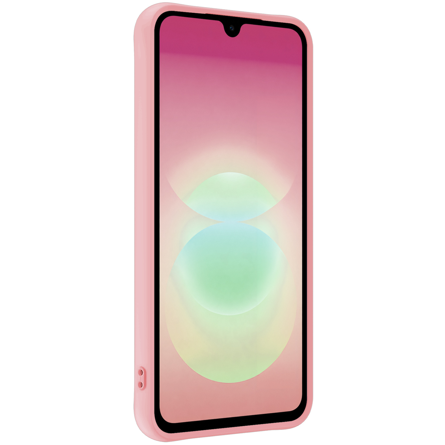 NoXx NoXx Samsung Galaxy A18 Hoesje Siliconen Met 2x Screenprotector - Lichtroze