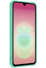 NoXx NoXx Samsung Galaxy A18 Hoesje Siliconen Met 2x Screenprotector - Mintgroen