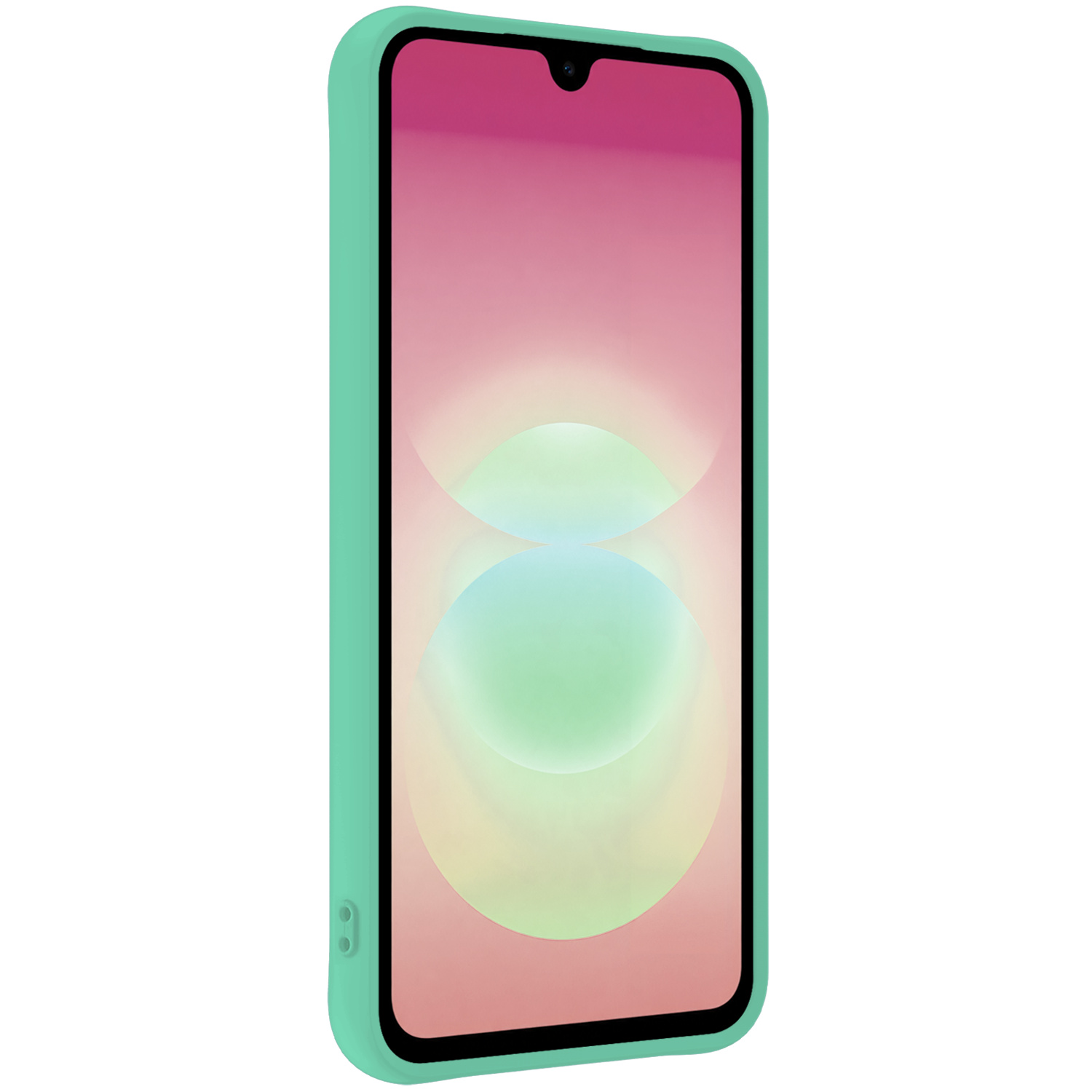 NoXx NoXx Samsung Galaxy A18 Hoesje Siliconen Met 2x Screenprotector - Mintgroen