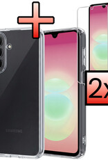 NoXx NoXx Samsung Galaxy A18 Hoesje Siliconen Met 2x Screenprotector - Transparant