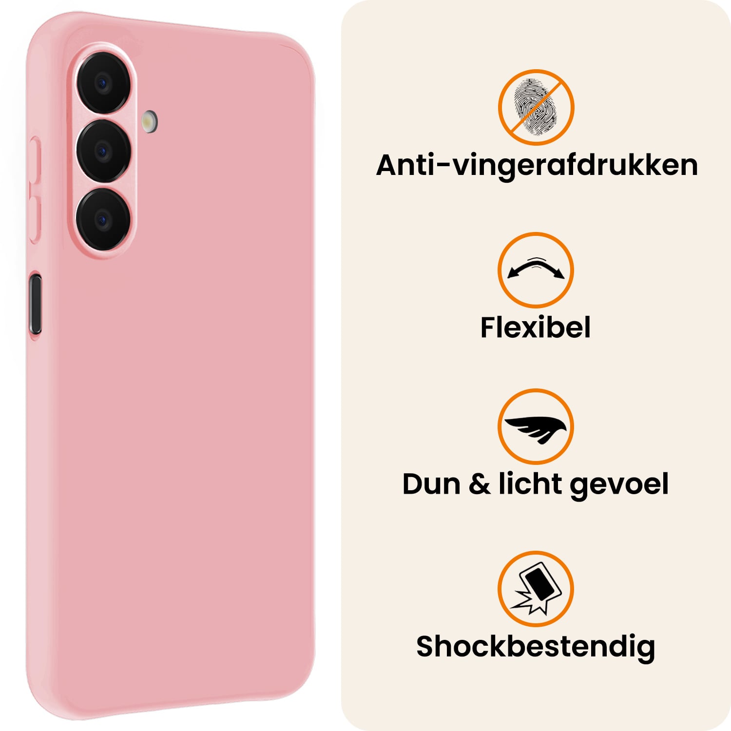 Nomfy Nomfy Samsung Galaxy A18 Hoesje Siliconen - Lichtroze