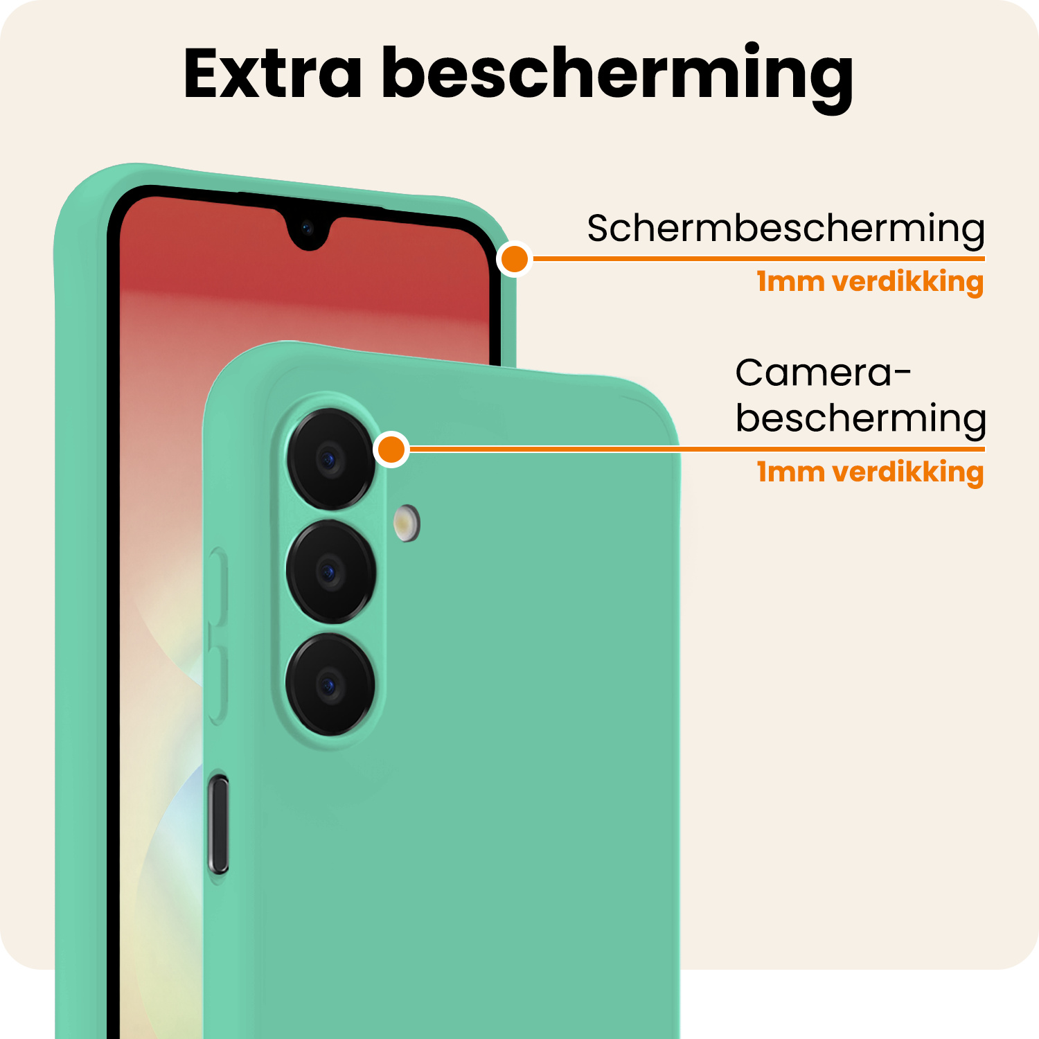 Nomfy Nomfy Samsung Galaxy A18 Hoesje Siliconen - Mintgroen