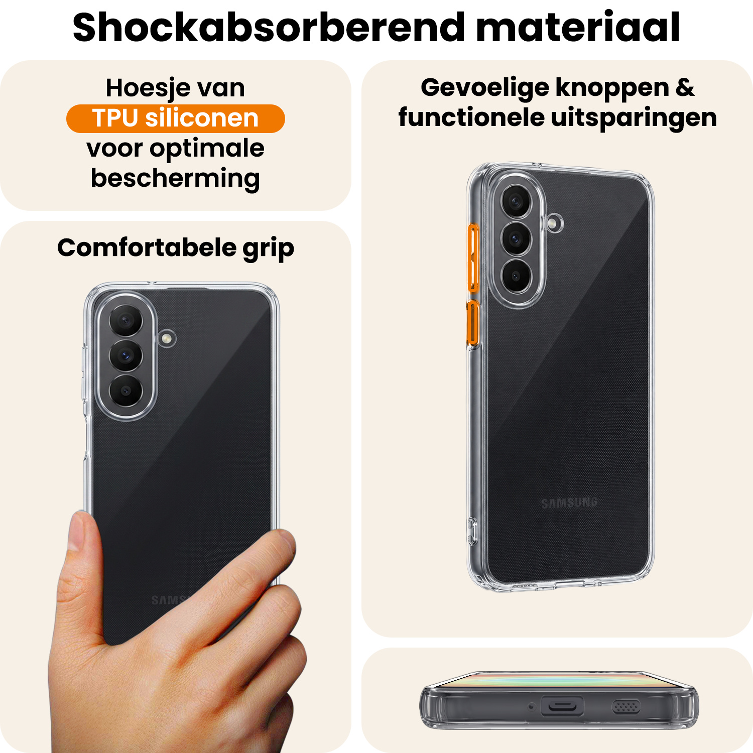 Nomfy Nomfy Samsung Galaxy A18 Hoesje Siliconen - Transparant