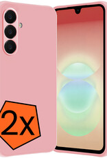 Nomfy Nomfy Samsung Galaxy A18 Hoesje Siliconen - Lichtroze - 2 PACK