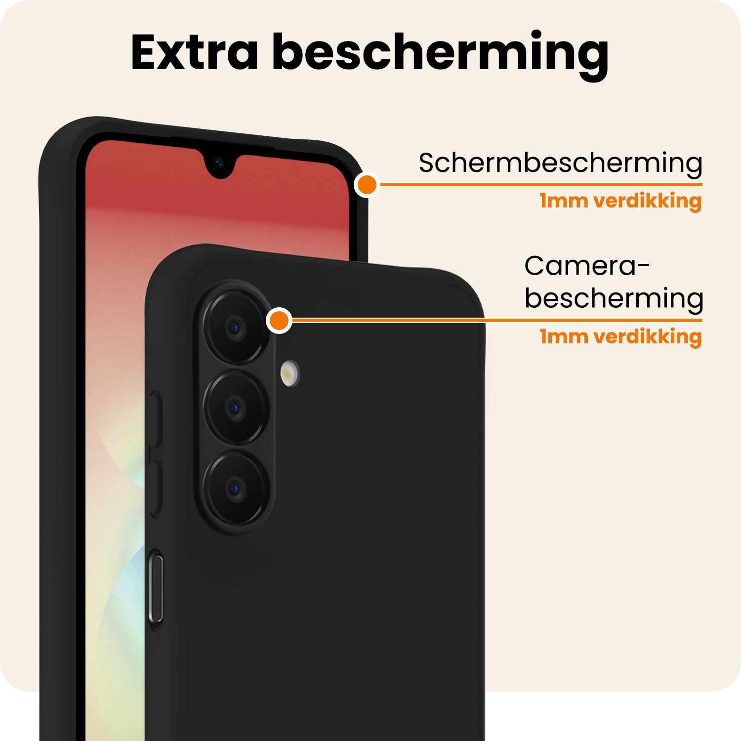 Nomfy Nomfy Samsung Galaxy A18 Hoesje Siliconen - Zwart - 2 PACK