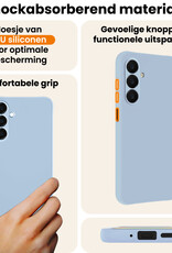 Nomfy Nomfy Samsung Galaxy A18 Hoesje Siliconen Met Screenprotector - Lichtblauw