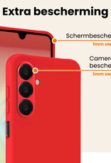 Nomfy Nomfy Samsung Galaxy A18 Hoesje Siliconen Met Screenprotector - Rood