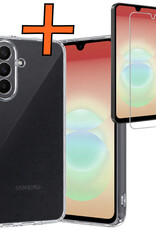 Nomfy Nomfy Samsung Galaxy A18 Hoesje Siliconen Met Screenprotector - Transparant