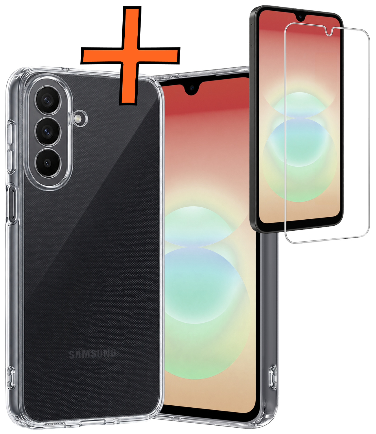 Nomfy Nomfy Samsung Galaxy A18 Hoesje Siliconen Met Screenprotector - Transparant