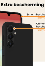 Nomfy Nomfy Samsung Galaxy A18 Hoesje Siliconen Met Screenprotector - Zwart