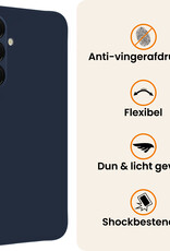 Nomfy Nomfy Samsung Galaxy A18 Hoesje Siliconen Met 2x Screenprotector - Donkerblauw