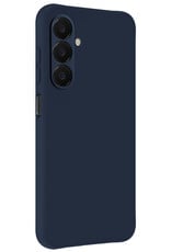 Nomfy Nomfy Samsung Galaxy A18 Hoesje Siliconen Met 2x Screenprotector - Donkerblauw