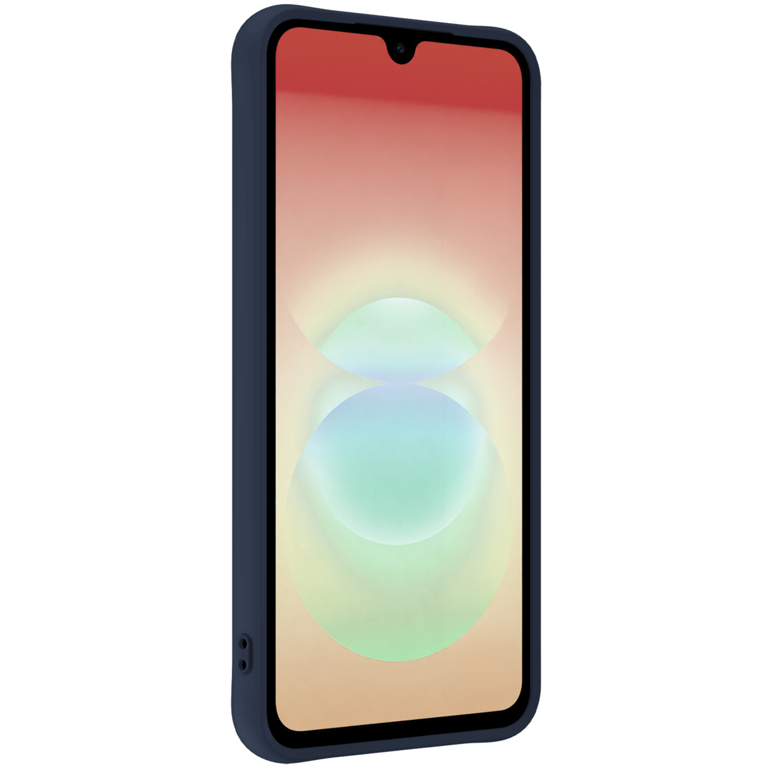 Nomfy Nomfy Samsung Galaxy A18 Hoesje Siliconen Met 2x Screenprotector - Donkerblauw