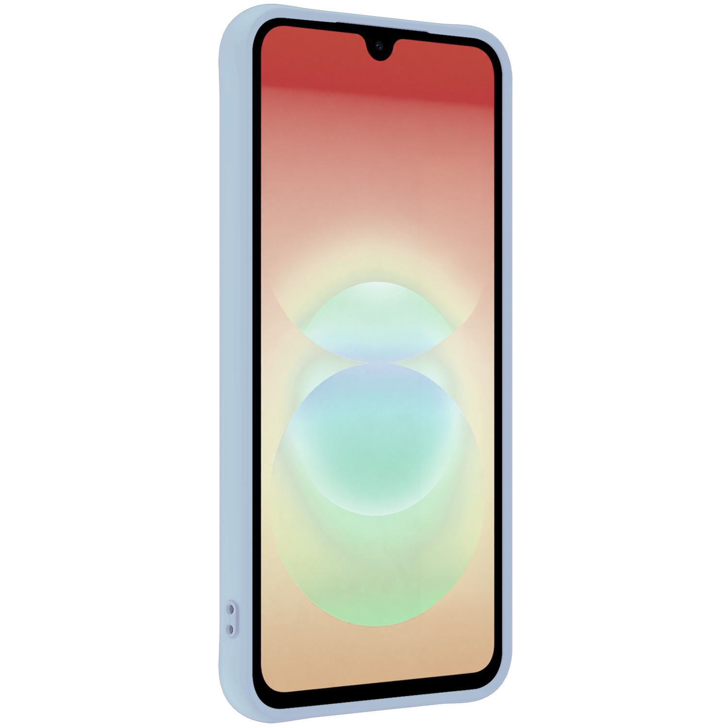 Nomfy Nomfy Samsung Galaxy A18 Hoesje Siliconen Met 2x Screenprotector - Lichtblauw
