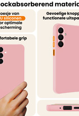 Nomfy Nomfy Samsung Galaxy A18 Hoesje Siliconen Met 2x Screenprotector - Lichtroze