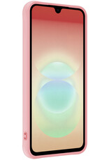 Nomfy Nomfy Samsung Galaxy A18 Hoesje Siliconen Met 2x Screenprotector - Lichtroze