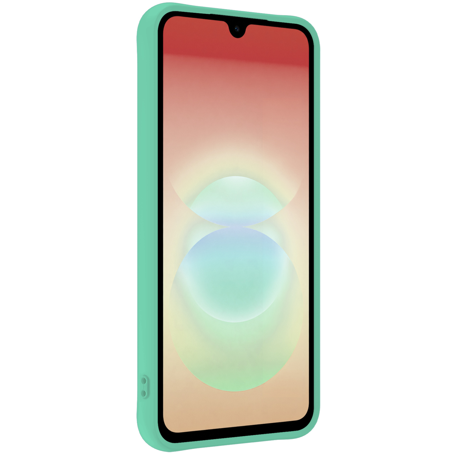 Nomfy Nomfy Samsung Galaxy A18 Hoesje Siliconen Met 2x Screenprotector - Mintgroen