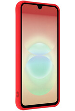 Nomfy Nomfy Samsung Galaxy A18 Hoesje Siliconen Met 2x Screenprotector - Rood