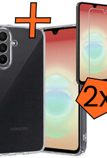 Nomfy Nomfy Samsung Galaxy A18 Hoesje Siliconen Met 2x Screenprotector - Transparant