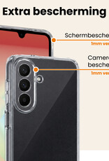 Nomfy Nomfy Samsung Galaxy A18 Hoesje Siliconen Met 2x Screenprotector - Transparant