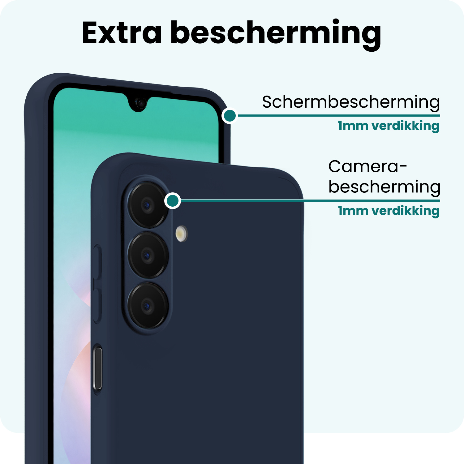 Forterra Forterra Samsung Galaxy A18 Hoesje Siliconen - Donkerblauw