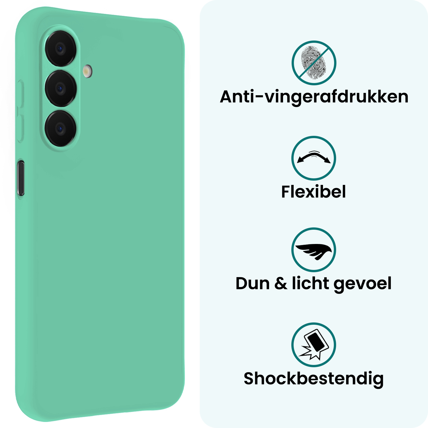 Forterra Forterra Samsung Galaxy A18 Hoesje Siliconen - Mintgroen