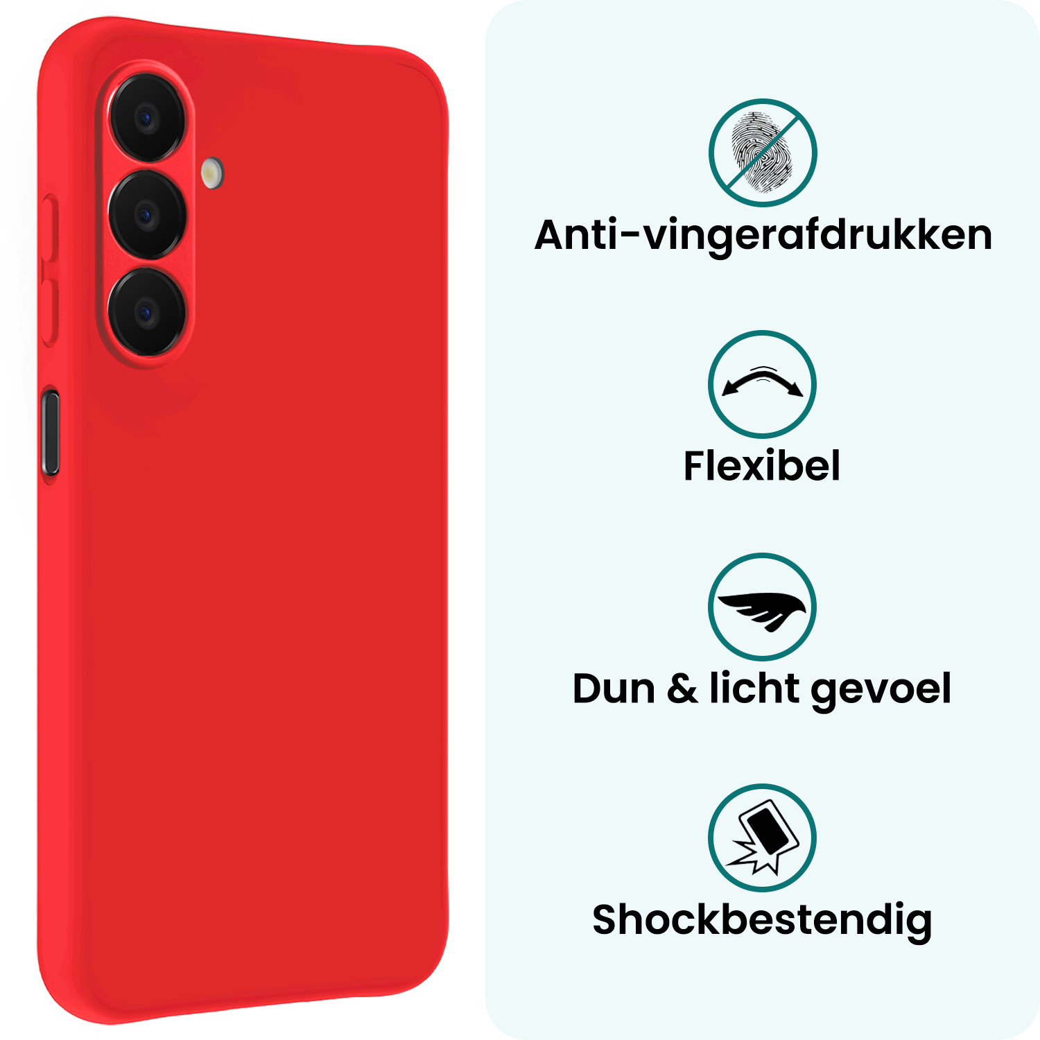 Forterra Forterra Samsung Galaxy A18 Hoesje Siliconen - Rood