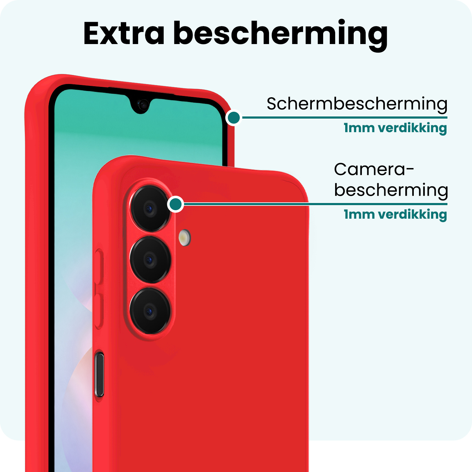 Forterra Forterra Samsung Galaxy A18 Hoesje Siliconen - Rood