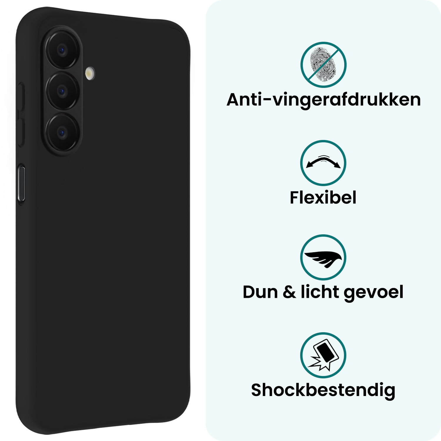 Forterra Forterra Samsung Galaxy A18 Hoesje Siliconen - Zwart
