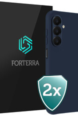 Forterra Forterra Samsung Galaxy A18 Hoesje Siliconen - Donkerblauw - 2 PACK